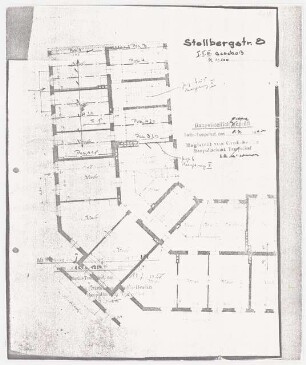 Wohnhäuser Berlin-Tempelhof Umbau: Stolbergstraße 8: Grundriss 1. 2. und 3.OG, 1:100