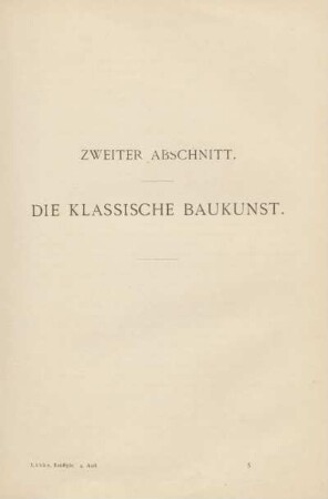 Zweiter Abschnitt. Die klassische Baukunst.