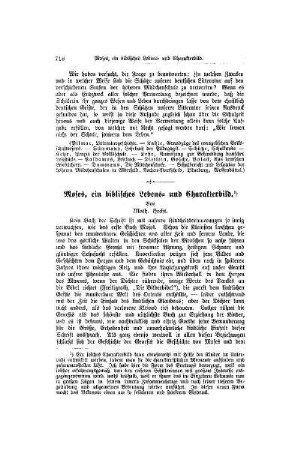 Moses, ein biblisches Lebens- und Charakterbild
