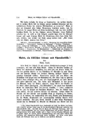 Moses, ein biblisches Lebens- und Charakterbild