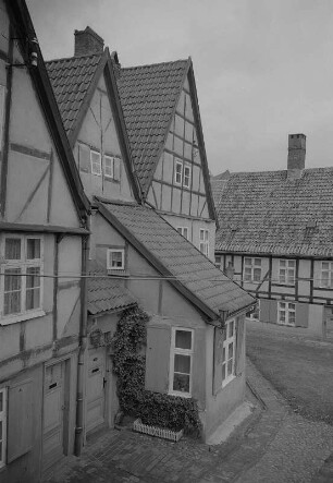 Stralsund. Spitalhäuser beim Johanniskloster, Fachwerk