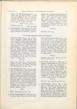 I. C. Vertretungs-Professoren und -Dozenten