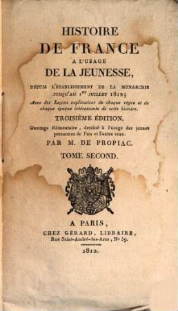 Histoire de France : à l'usage de la jeunesse, 2