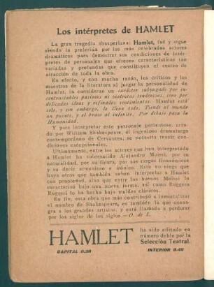 Los intérpretes de Hamlet