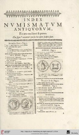 Index numismatum antiquorum