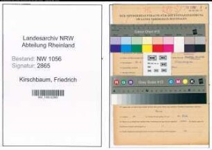 Entnazifizierung Friedrich Kirschbaum , geb. 20.11.1906 ()