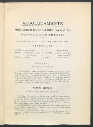 Absolutamente : pasaje campero en un acto y un cuadro
