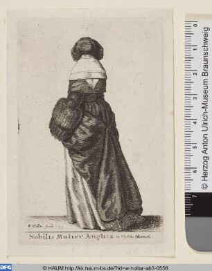 Adelige Dame aus England, winterlich gekleidet