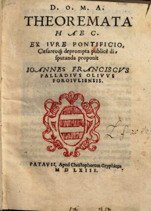 Theoremata ex iure pontificio caesareque deprompta