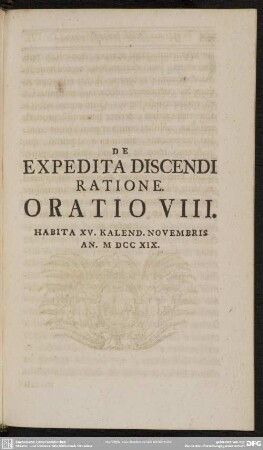 VIII. De expedita discendi ratione