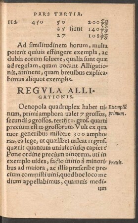 Regula Alligationis.