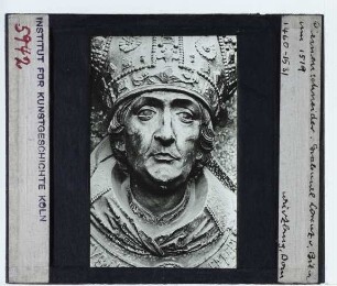Riemenschneider, Grabmal Lorenz von Bibra (Würzburg, St.-Kilians-Dom)(Q0) : Detail: Kopf