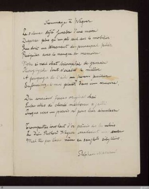 Hommage à Wagner / Stéphane Mallarmé
