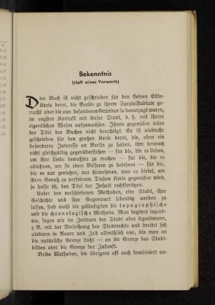 Bekenntnis (statt eines Vorworts)