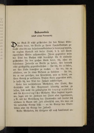 Bekenntnis (statt eines Vorworts)