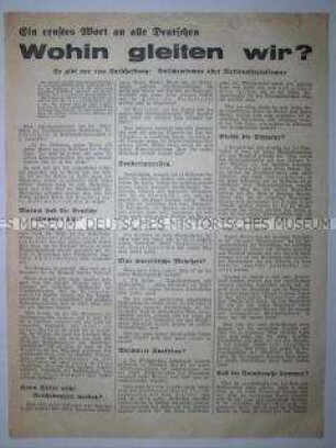 Propagandaflugblatt der NSDAP zur Reichstagswahl im November 1932