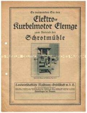 So verwenden Sie den Elektro-Kurbelmotor Elemge zum Antrieb der Schrotmühle