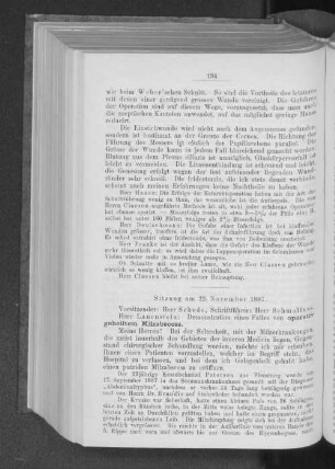 Sitzung am 22. November 1887.