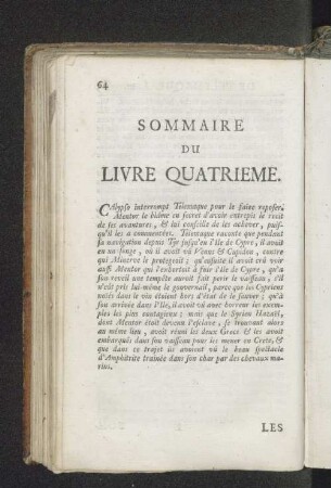 Sommaire du livre quatrieme.