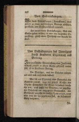Von Bedrückungen.