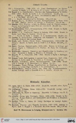 Bildende Künstler (Nr. 771-894)