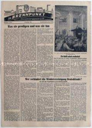 Betriebszeitung des VEB Thüringisches Kunstfaserwerk "Wilhelm Pieck" u.a. zur Wiederverreinigung Deutschlands