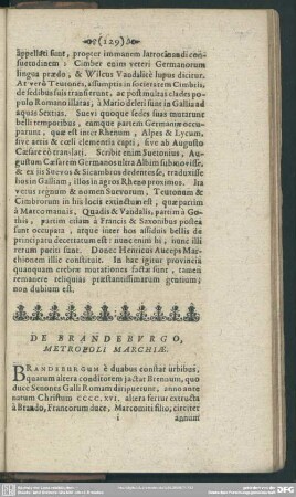 De Brandeburgo, Metropoli Marchiae