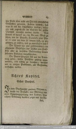 Achtes Kapitel. Erstes Beyspiel