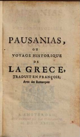 Pausanias, ou voyage historique de la Grèce, 3