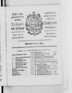 14tes Stück., Ausgabe vom 7. April 1790