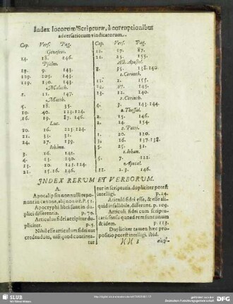 Index locorum Scripturae, a corruptionibus adversariorum vindicatorum
