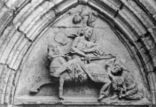 Heiligenstadt, Bergkirche St. Martin, Nordportal, Tympanon, Hl. Martin
