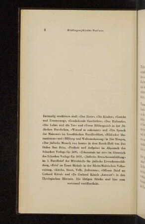 Bibliographische Notizen