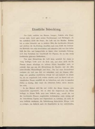 Künstliche Beleuchtung.