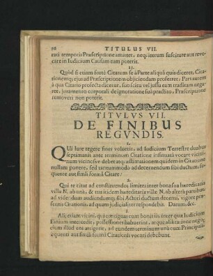 Titulus VII. De Finibus Regundis.