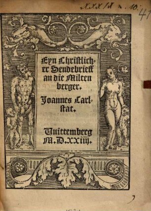 Eyn Christlicher Sendebrieff an die Miltenberger