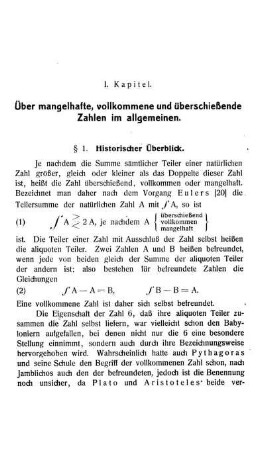 § 1. Historischer Überblick.