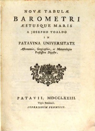 Novae tabulae barometri aestusque maris