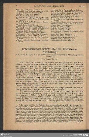 Ueberschauender Bericht über die Hildesheimer Ausstellung