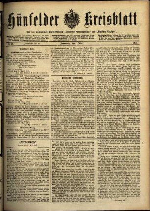 Ausgabe vom Donnerstag, den 01. Mai 1913.