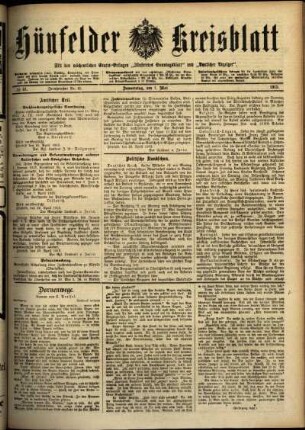 Ausgabe vom Donnerstag, den 01. Mai 1913.