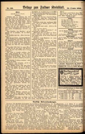Zweite Ausgabe vom Samstag, den 30. Oktober 1880.