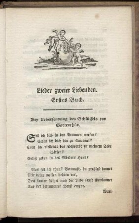 Lieder zweier Liebenden. Erstes Buch.