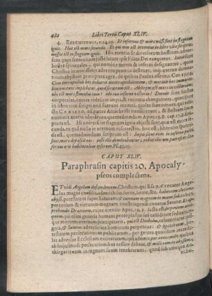 Caput XLIV. Paraphrasin capitis 20. Apocalypseos complectens