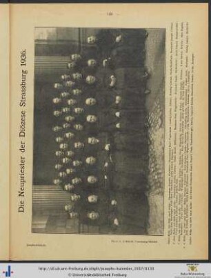 Die Neupriester der Diözese Strassburg 1936.