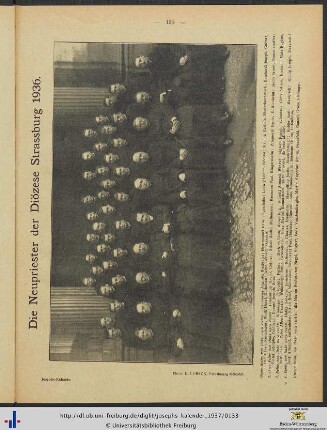Die Neupriester der Diözese Strassburg 1936.