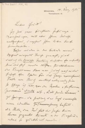 Brief an August Richard : 14.03.1905