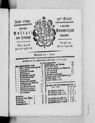 32tes Stück, Ausgabe vom 7. August 1799