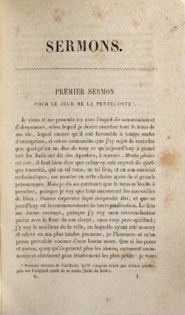 Oeuvres complètes de Saint François de Sales, évêque et prince de Genève : publiées d'après les manuscrits et les éditions les plus correctes avec un grand nombre de pièces inédites, 5. Sermons, suite et fin