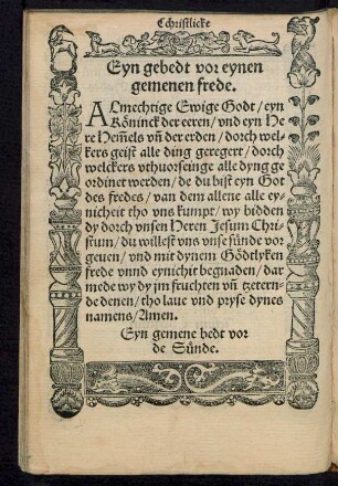 Eyn gebedt vor eynen gemenen frede.